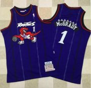 Wholesale Cheap Mitchell And Ness Toronto Raptors #1 Tracy Mcgrady Purple Throwback Stitched NBA Jersey