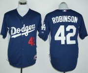 Wholesale Cheap Dodgers #42 Jackie Robinson Navy Blue Cooperstown Stitched MLB Jersey
