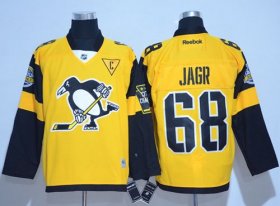 Wholesale Cheap Penguins #68 Jaromir Jagr Gold 2017 Stadium Series Stitched NHL Jersey