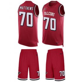 Wholesale Cheap Nike Falcons #70 Jake Matthews Red Team Color Men\'s Stitched NFL Limited Tank Top Suit Jersey