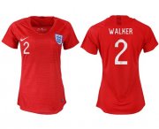 Wholesale Cheap Women's England #2 Walker Away Soccer Country Jersey
