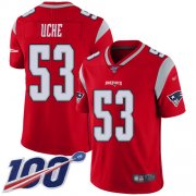 Cheap Nike Patriots #53 Josh Uche Red Youth Stitched NFL Limited Inverted Legend 100th Season Jersey