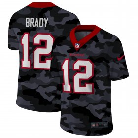 Cheap Tampa Bay Buccaneers #12 Tom Brady Men\'s Nike 2020 Black CAMO Vapor Untouchable Limited Stitched NFL Jersey