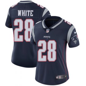Wholesale Cheap Nike Patriots #28 James White Navy Blue Team Color Women\'s Stitched NFL Vapor Untouchable Limited Jersey