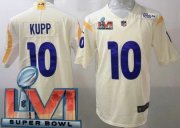 Wholesale Cheap Youth Los Angeles Rams #10 Cooper Kupp Limited Bone 2022 Super Bowl LVI Bound Vapor Jersey