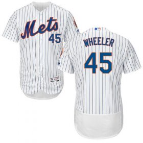 Wholesale Cheap Mets #45 Zack Wheeler White(Blue Strip) Flexbase Authentic Collection Stitched MLB Jersey