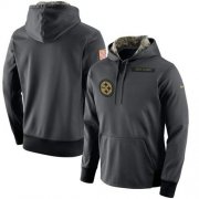 Wholesale Cheap Men's Pittsburgh Steelers Nike Anthracite Salute to Service Player Performance Hoodie