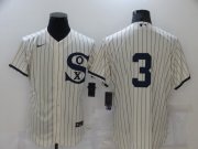Wholesale Cheap Men's Chicago White Sox #3 Harold Baines 2021 Cream Navy Field of Dreams Flex Base Stitched Jersey