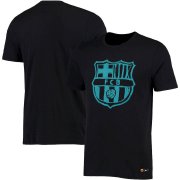 Wholesale Cheap Barcelona Nike Crest T-Shirt Black-Teal