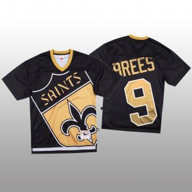 Wholesale Cheap NFL New Orleans Saints #9 Drew Brees Black Men\'s Mitchell & Nell Big Face Fashion Limited NFL Jersey