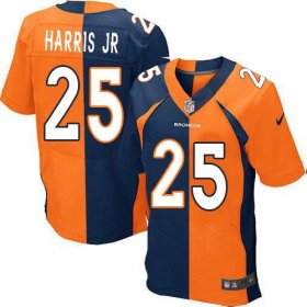 Wholesale Cheap Nike Broncos #25 Chris Harris Jr Orange/Navy Blue Men\'s Stitched NFL Elite Split Jersey