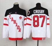 Wholesale Cheap Olympic CA. #87 Sidney Crosby White 100th Anniversary Stitched NHL Jersey