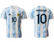 Wholesale Cheap Men 2020-2021 Season National team Argentina home aaa version white 10 Soccer Jersey2