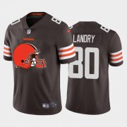 Wholesale Cheap Cleveland Browns #80 Jarvis Landry Brown Men's Nike Big Team Logo Vapor Limited NFL Jersey