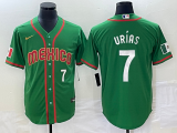 Wholesale Cheap Men's Mexico Baseball #7 Julio Urias Number 2023 Green World Classic Stitched Jersey1