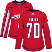 Wholesale Cheap Adidas Capitals #70 Braden Holtby Red Home Authentic Women's Stitched NHL Jersey
