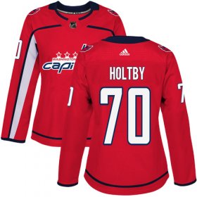 Wholesale Cheap Adidas Capitals #70 Braden Holtby Red Home Authentic Women\'s Stitched NHL Jersey