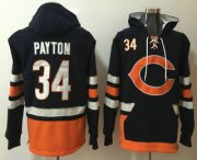 Wholesale Cheap Men's Chicago Bears #34 Walter Payton NEW Navy Blue Pocket Stitched NFL Pullover Hoodie