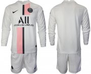 Wholesale Cheap Men 2021-2022 ClubParis Saint-Germainaway white Long Sleeve blank Soccer Jersey