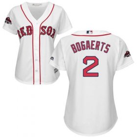 Wholesale Cheap Red Sox #2 Xander Bogaerts White Home 2018 World Series Champions Women\'s Stitched MLB Jersey
