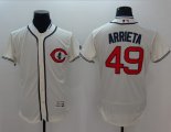 Wholesale Cheap Cubs #49 Jake Arrieta Cream Flexbase Authentic Collection 1929 Turn Back The Clock Stitched MLB Jersey
