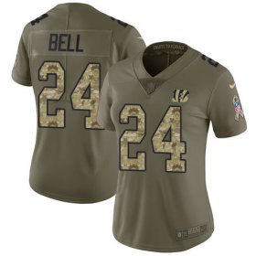 Wholesale Cheap Nike Bengals #24 Vonn Bell Olive/Camo Women\'s Stitched NFL Limited 2017 Salute To Service Jersey
