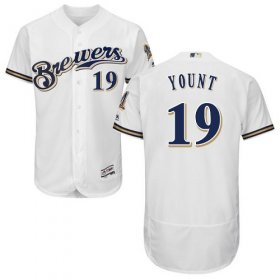 Wholesale Cheap Brewers #19 Robin Yount White Flexbase Authentic Collection Stitched MLB Jersey