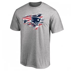 Wholesale Cheap Men\'s New England Patriots Pro Line Heathered Gray True Color T-Shirt