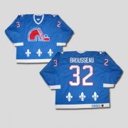 Wholesale Cheap Nordiques #32 Paul Brousseau Stitched CCM Throwback Blue NHL Jersey