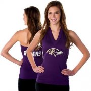 Wholesale Cheap Women's All Sports Couture Baltimore Ravens Blown Coverage Halter Top
