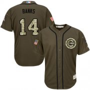 Wholesale Cheap Cubs #14 Ernie Banks Green Salute to Service Stitched MLB Jersey