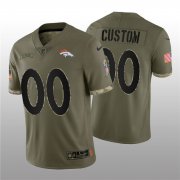Wholesale Cheap Men's Denver Broncos ACTIVE PLAYER Custom 2022 Olive Salute To Service Limited Stitched Jersey