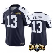 Cheap Men's Dallas Cowboys #13 Michael Gallup Navy White 2023 F.U.S.E. NFC East Champions Patch Football Stitched Jersey