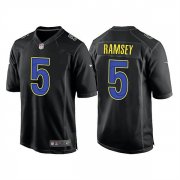 Wholesale Cheap Men's Los Angeles Rams #5 Jalen Ramsey 2022 Black Game Stitched Jersey