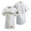 Wholesale Cheap Colorado Rockies Blank White Nike Men's Authentic Golden Edition MLB Jersey