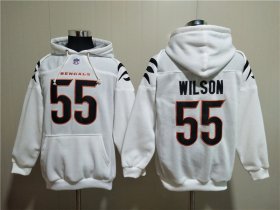 Wholesale Cheap Men\'s Cincinnati Bengals #55 Logan Wilson White Pullover Hoodie