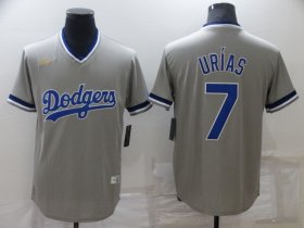 Wholesale Cheap Men\'s Los Angeles Dodgers #7 Julio Urias Grey Stitched Baseball Jersey
