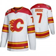 Wholesale Cheap Calgary Flames #7 T.J. Brodie Men's 2019-20 Heritage Classic Authentic White Stitched NHL Jersey