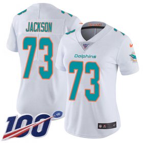 Wholesale Cheap Nike Dolphins #73 Austin Jackson White Women\'s Stitched NFL 100th Season Vapor Untouchable Limited Jersey
