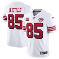 Wholesale Cheap Men's San Francisco 49ers #85 George Kittle 2021 White With C Patch 75th Anniversary Vapor Untouchable Limited Stitched Jerseys