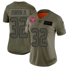 Wholesale Cheap Nike Texans #32 Lonnie Johnson Jr. Camo Women\'s Stitched NFL Limited 2019 Salute to Service Jersey