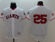 Wholesale Cheap Giants #25 Barry Bonds White Fashion Stars & Stripes Flexbase Authentic Stitched MLB Jersey