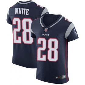 Wholesale Cheap Nike Patriots #28 James White Navy Blue Team Color Men\'s Stitched NFL Vapor Untouchable Elite Jersey