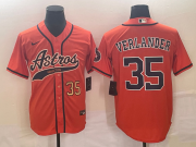 Wholesale Cheap Men's Houston Astros #35 Justin Verlander Number Orange With Patch Cool Base Stitched Baseball Jersey