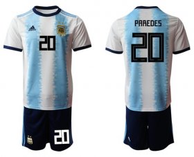 Wholesale Cheap Argentina #20 Paredes Home Soccer Country Jersey