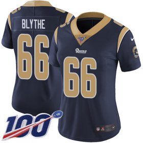 Wholesale Cheap Nike Rams #66 Austin Blythe Navy Blue Team Color Women\'s Stitched NFL 100th Season Vapor Untouchable Limited Jersey