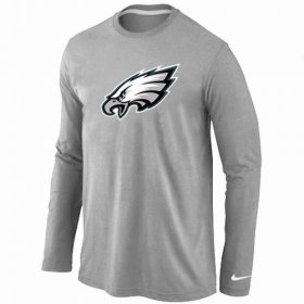 Wholesale Cheap Nike Philadelphia Eagles Logo Long Sleeve T-Shirt Grey