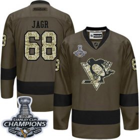 Wholesale Cheap Penguins #68 Jaromir Jagr Green Salute to Service 2017 Stanley Cup Finals Champions Stitched NHL Jersey