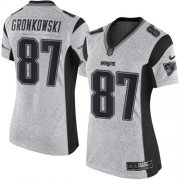 Wholesale Cheap Nike Patriots #87 Rob Gronkowski Gray Women's Stitched NFL Limited Gridiron Gray II Jersey