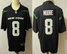 Wholesale Cheap Men\'s New York Jets #8 Elijah Moore Black 2021 Vapor Untouchable Stitched NFL Nike Limited Jersey